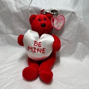Ty Beanie Babies Will You Be Mine? Red Bear with  Hook Keychain